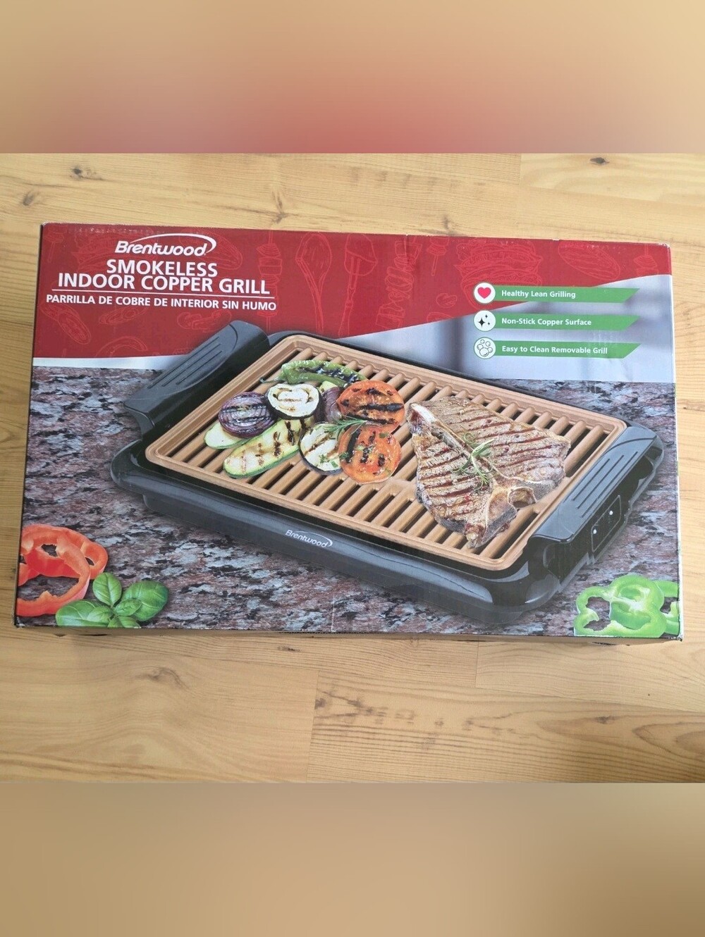 Brentwood Smokeless Indoor Copper Grill - NEW IN BOX